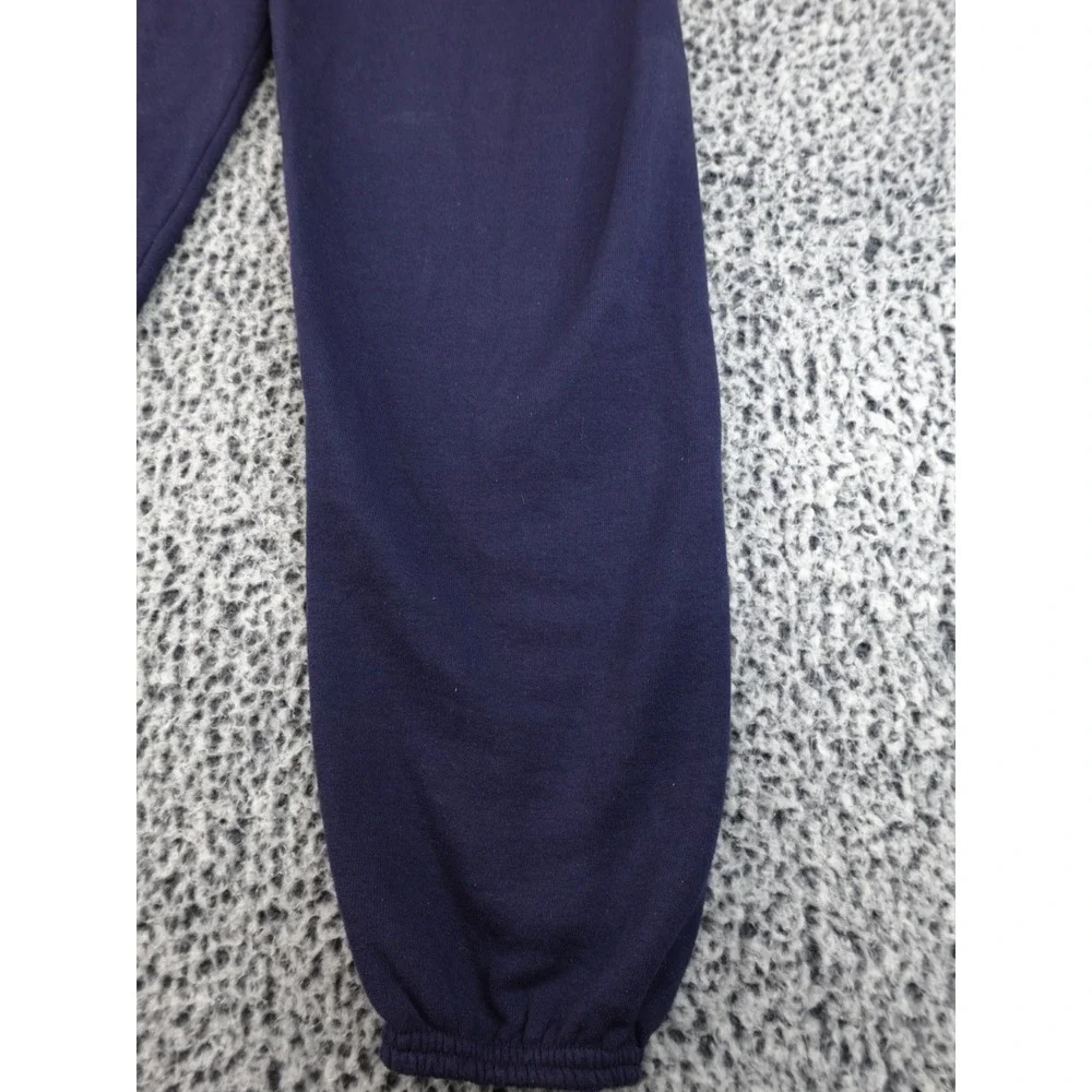 Soffe Navy Graphic Sweatpants Joggers Yellow Print Drawstring Elastic Medium‎